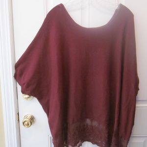 *ONE SIZE FITS ALL*SWEATER TUNIC~LACE BORDER~ITALY
